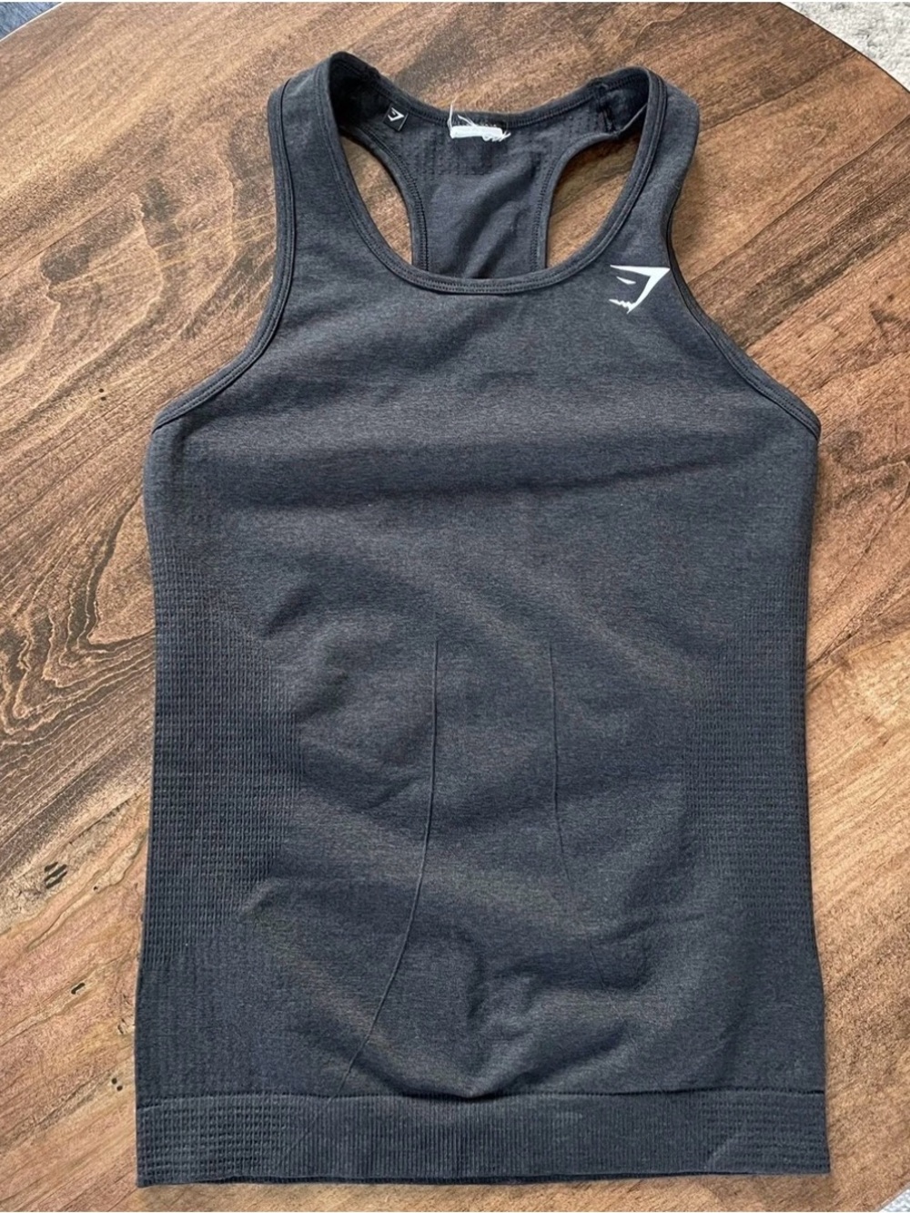 Gymshark Women's S Small Tank Top Seamless Racer Back Charcoal Gray Compression
